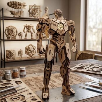 Diy wooden robot model kit