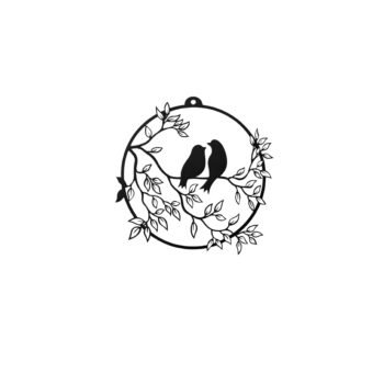camin love Bird wall decor design for wall hanging  3d laser cut mdf wall decor black